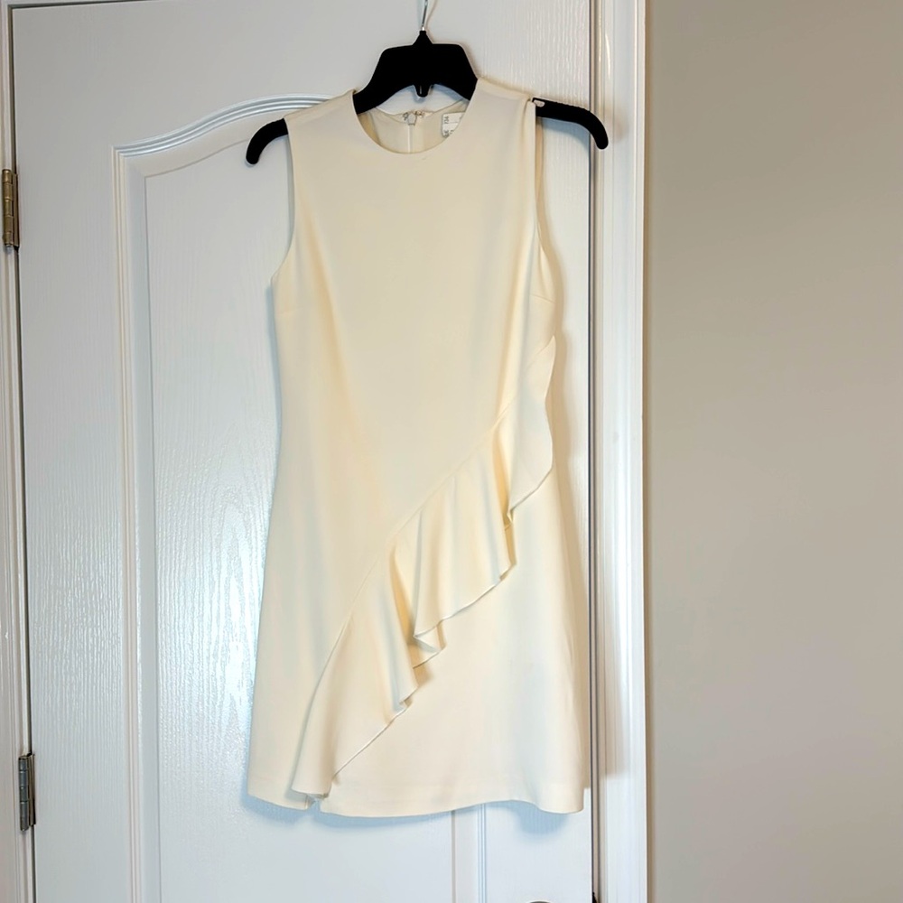 Beautiful A.L.C. Mini dress with ruffle on one side.